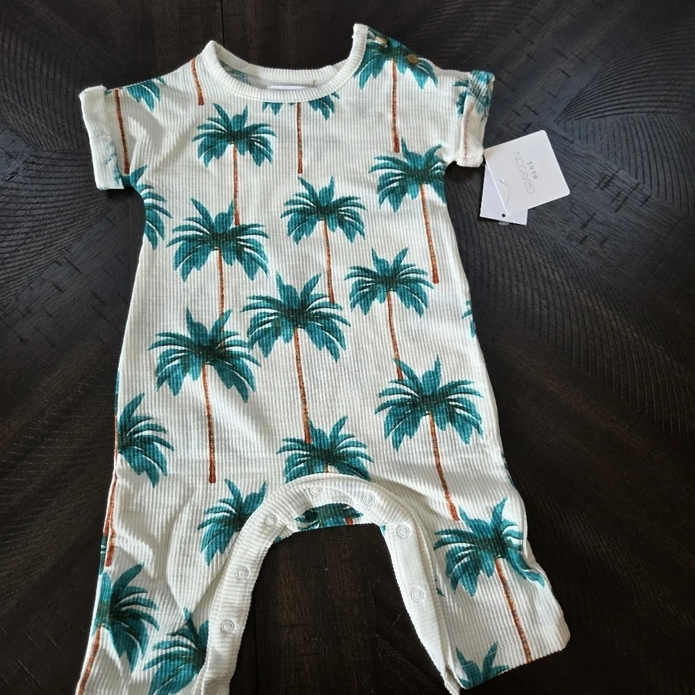 Palm Tree Romper Size 3-6M Baby Infant Boy/Girl Beach Vacation New